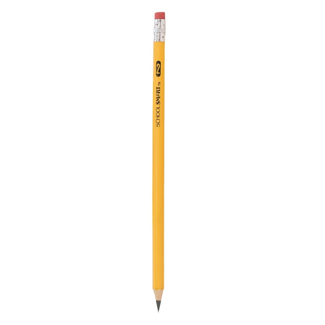 School Smart No 2 Pencils, Pre-Sharpened, Hexagonal with Latex-Free Erasers, Pack of 96